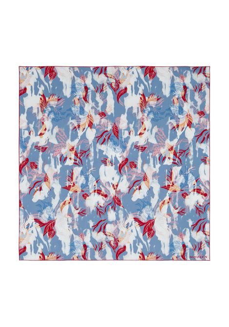 Foulard Floreale in Bluette/Rosso ALEXANDER MCQUEEN | 832473-3001Q4874